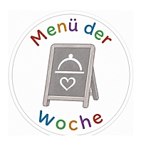 Ein Teller mit dem Untertitel Menü der Woche